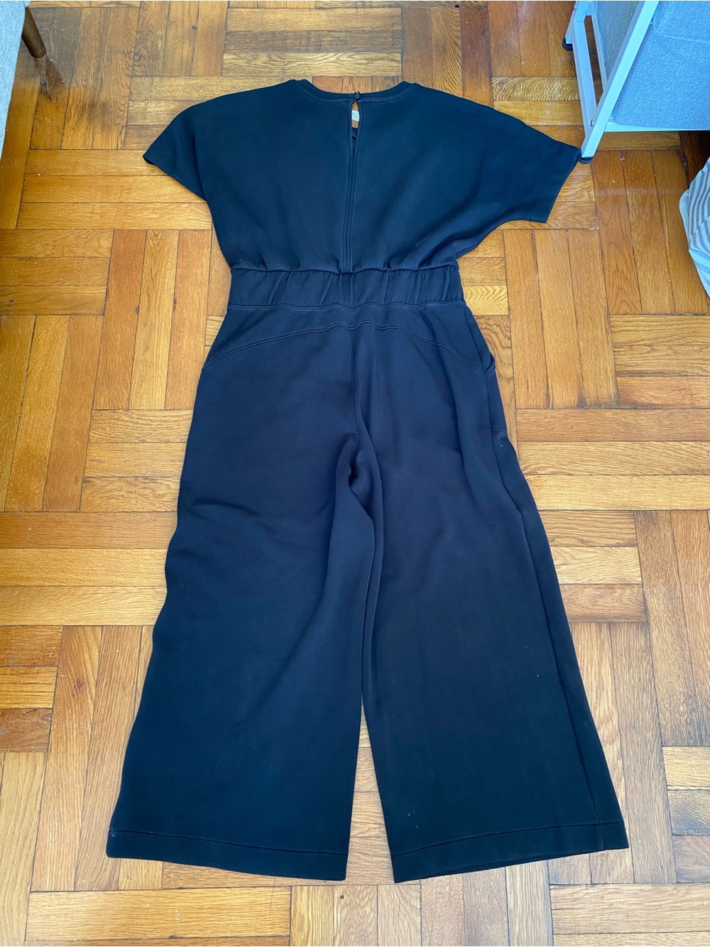 SPANX AirEssentials Black Wide Leg Jumpsuit Size Large - Picture 2 of 7